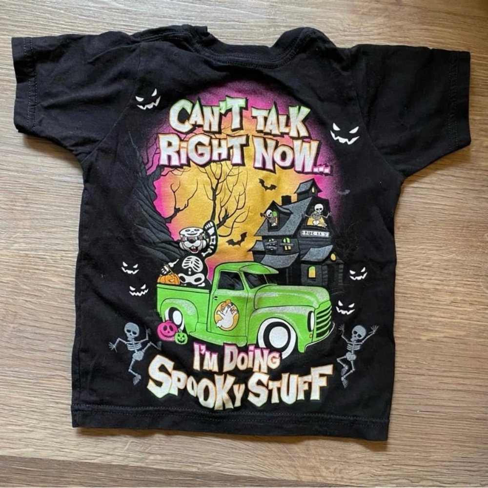 Black Kids Halloween Skeleton T-Shirt